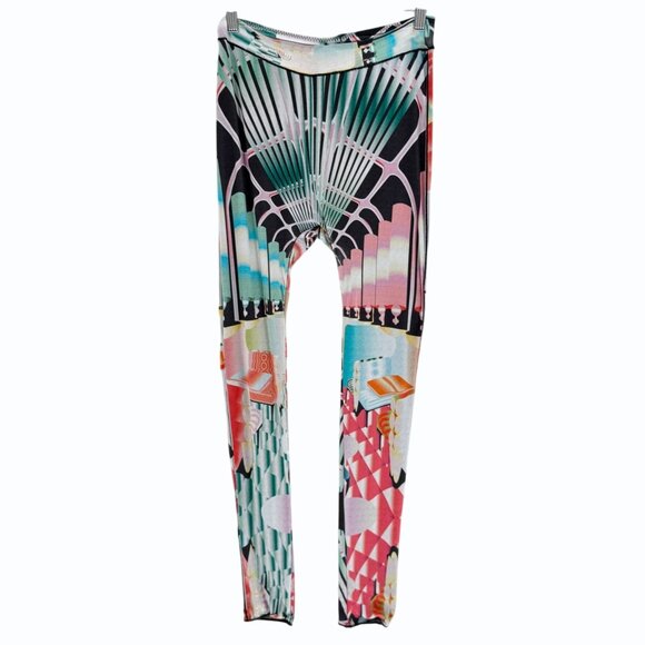 Skims Summer Mesh High Waist Leggings Size 2X Multicolor Art Deco Train - Picture 2 of 11